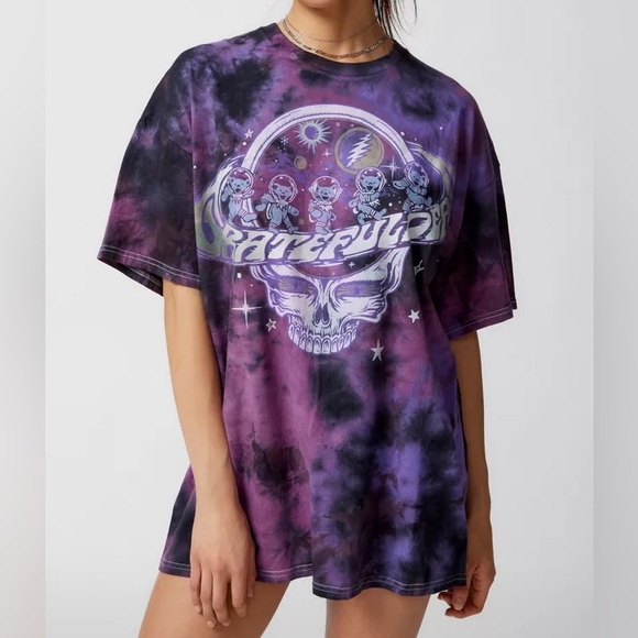 Grateful Dead Space Bears Tie-Dye T-Shirt Dress - Picture 3 of 4